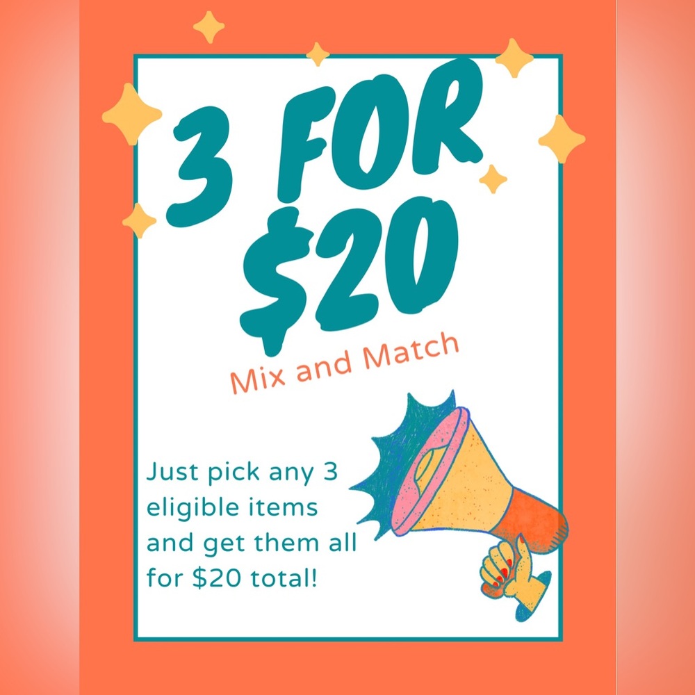 3 for $20 Mix and Match Offer